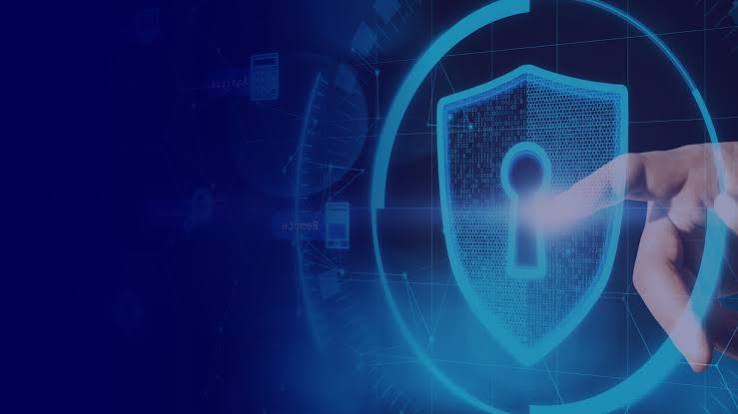 A glowing digital shield with a keyhole on a blue background, representing Cisco Talos research into AI-integrated malware
