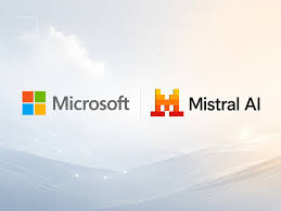 Microsoft and Mistral logos over a map of Europe representing a sovereign cloud partnership