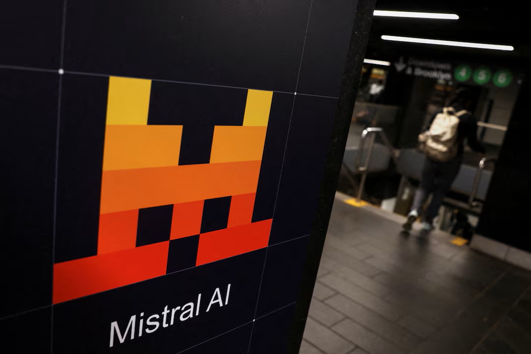 The Mistral AI logo set against a European backdrop, illustrating the push for sovereign artificial intelligence
