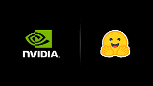 The Nvidia logo alongside the Hugging Face logo, representing Nvidia's reported acquisition of the open-source AI model hub