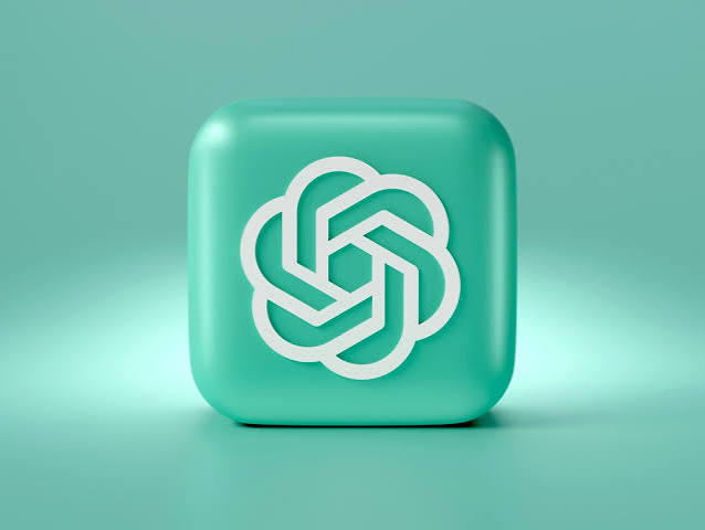 The OpenAI logo in white on a glossy teal rounded square against a teal background