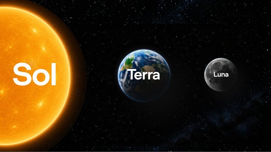 OpenAI GPT-5.6 model family visualization showing Sol as the sun, Terra as Earth, and Luna as the moon against a space background