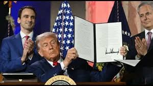 President Trump signing executive order at White House ceremony